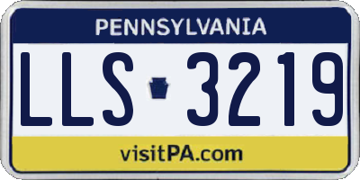 PA license plate LLS3219