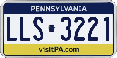 PA license plate LLS3221