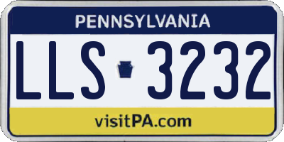 PA license plate LLS3232