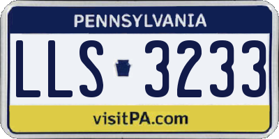PA license plate LLS3233