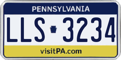 PA license plate LLS3234