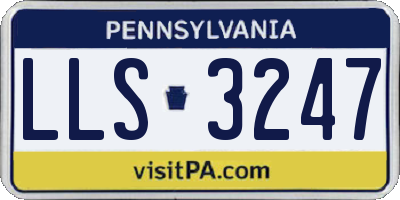 PA license plate LLS3247