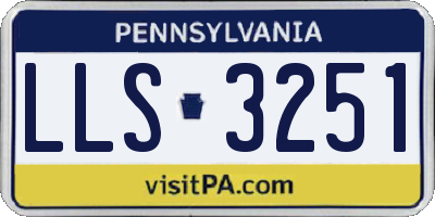 PA license plate LLS3251