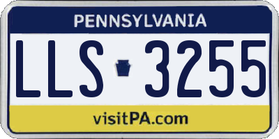 PA license plate LLS3255