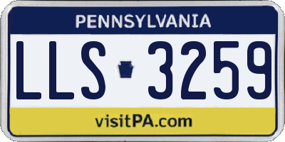 PA license plate LLS3259