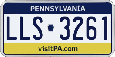 PA license plate LLS3261