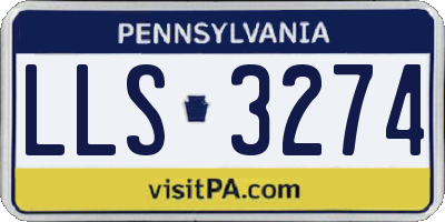 PA license plate LLS3274