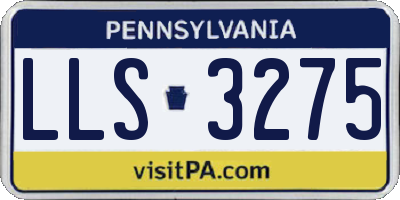 PA license plate LLS3275