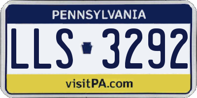PA license plate LLS3292