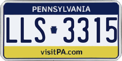 PA license plate LLS3315