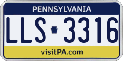 PA license plate LLS3316