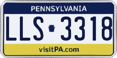 PA license plate LLS3318