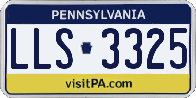PA license plate LLS3325