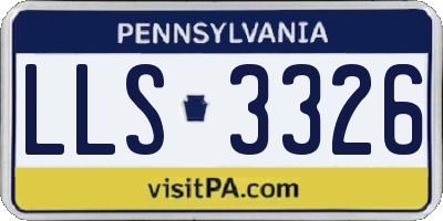PA license plate LLS3326