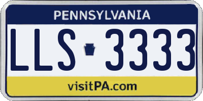 PA license plate LLS3333