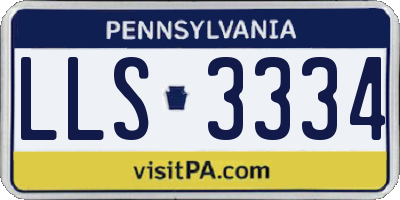 PA license plate LLS3334