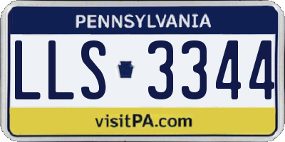 PA license plate LLS3344