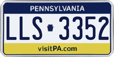 PA license plate LLS3352
