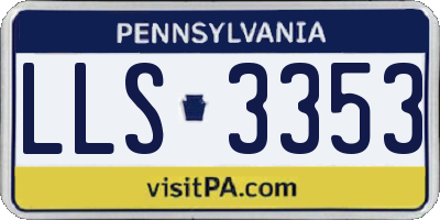 PA license plate LLS3353