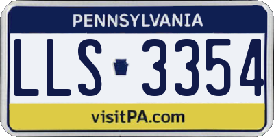 PA license plate LLS3354