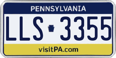 PA license plate LLS3355