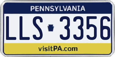 PA license plate LLS3356