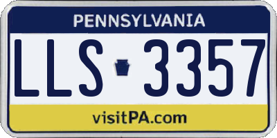 PA license plate LLS3357