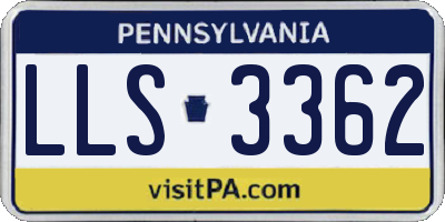 PA license plate LLS3362