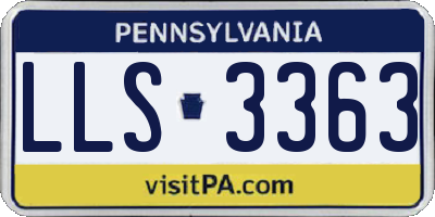 PA license plate LLS3363