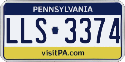 PA license plate LLS3374