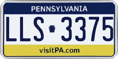 PA license plate LLS3375