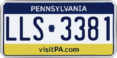 PA license plate LLS3381