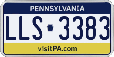 PA license plate LLS3383