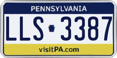 PA license plate LLS3387