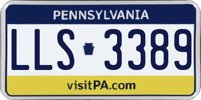 PA license plate LLS3389