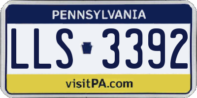 PA license plate LLS3392