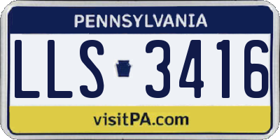 PA license plate LLS3416