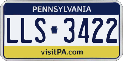 PA license plate LLS3422