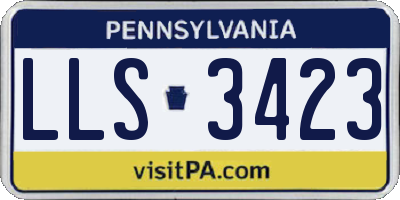 PA license plate LLS3423