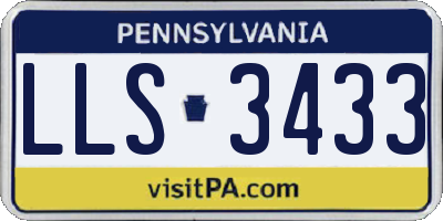 PA license plate LLS3433