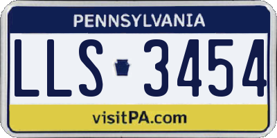 PA license plate LLS3454