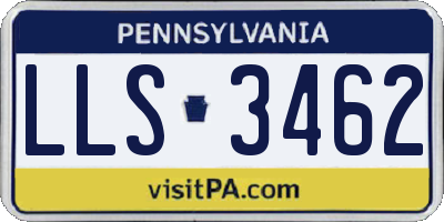PA license plate LLS3462