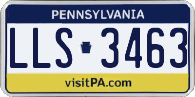 PA license plate LLS3463