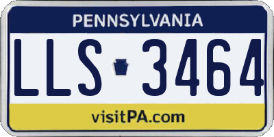 PA license plate LLS3464