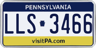 PA license plate LLS3466