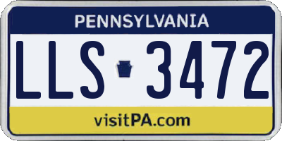 PA license plate LLS3472
