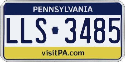 PA license plate LLS3485
