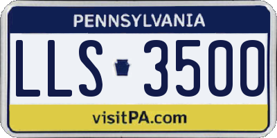 PA license plate LLS3500