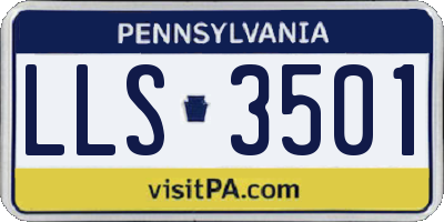 PA license plate LLS3501