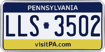 PA license plate LLS3502